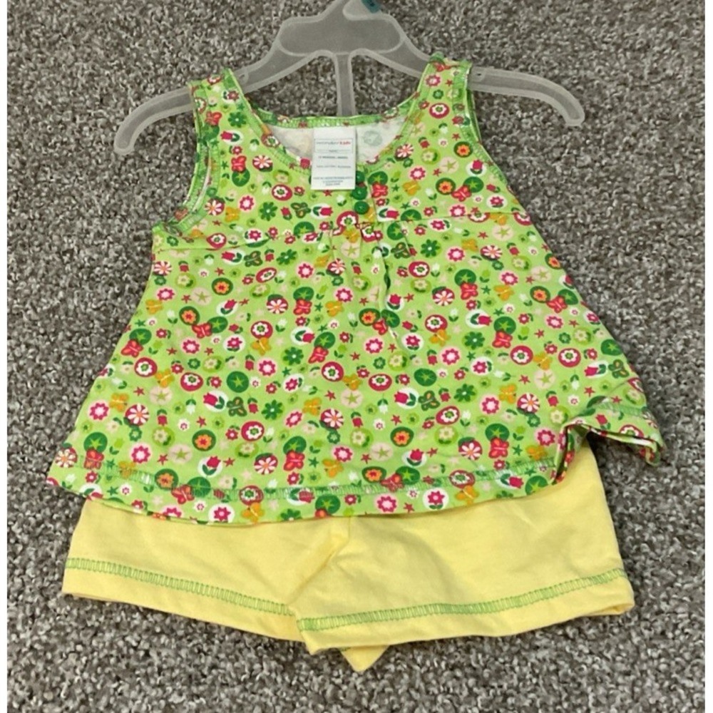 Wonder Kids 2 Pc Embroidered‎ shorts outfit Sz 12 mo NWT NOS Y2K